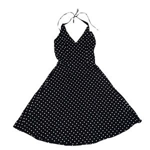POLKA DOT PINUP HALTER DRESS